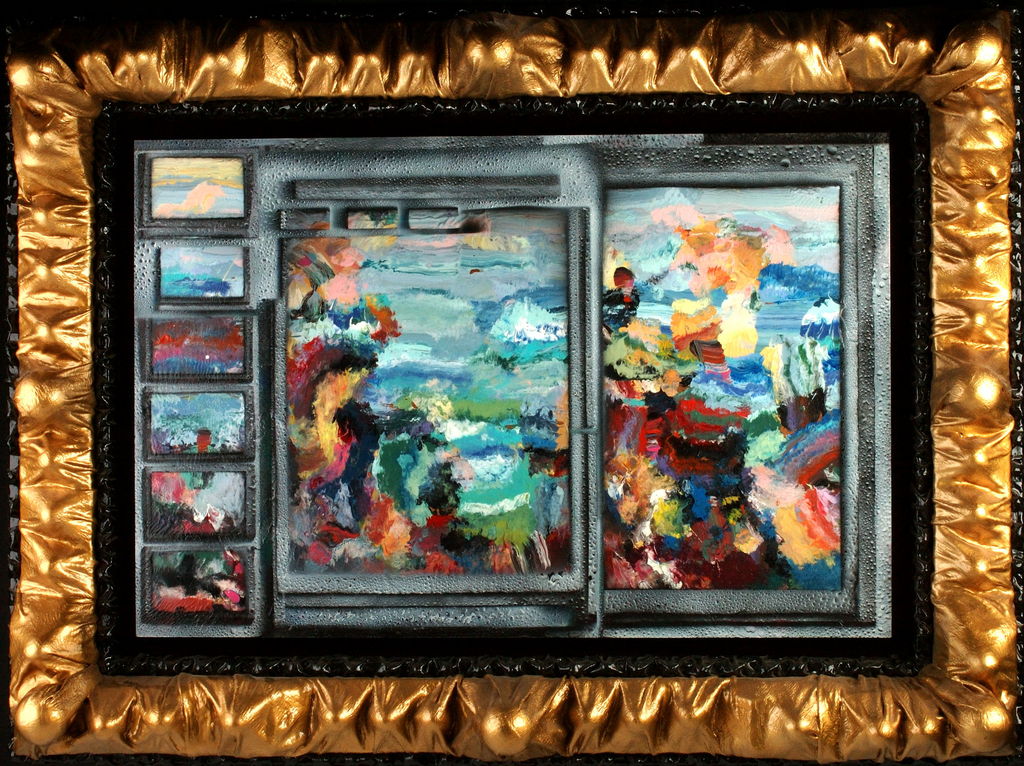 Acrylic and Lacquer on Board, Framed, 48in x 32in - 2004