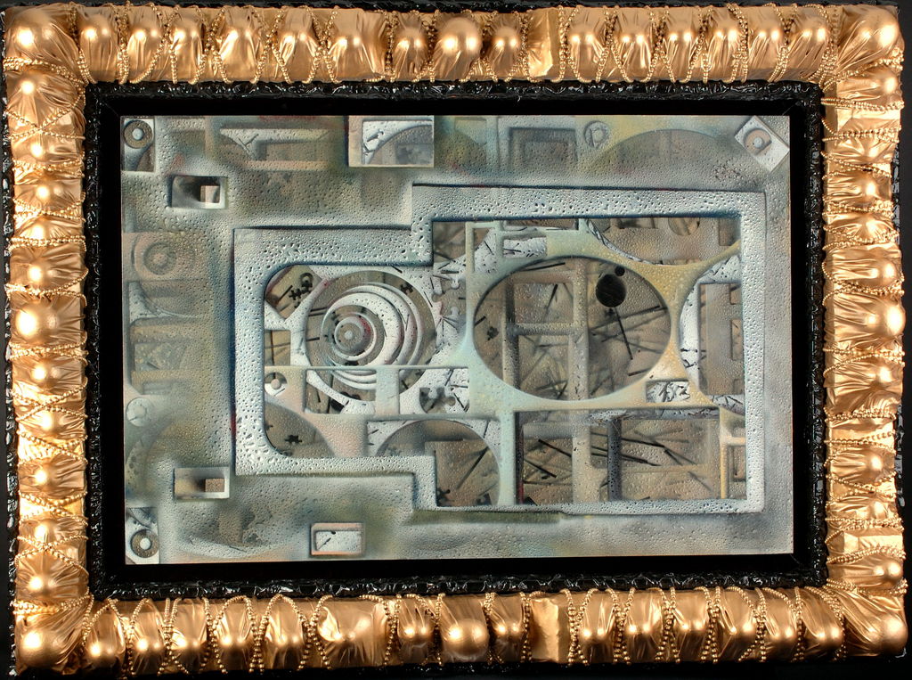 Acrylic and Lacquer on Board, Framed, 48in x 32in - 2004