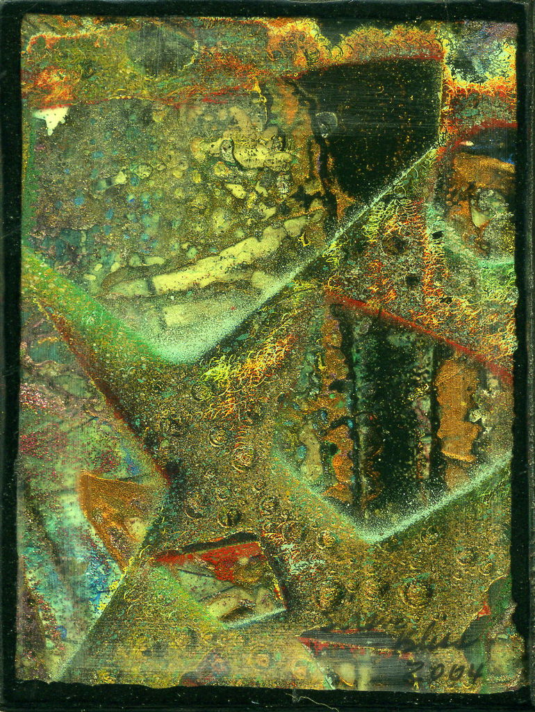 Acrylic and Lacquer on Wood Panel, 2.375in x 3.125in - 2004 