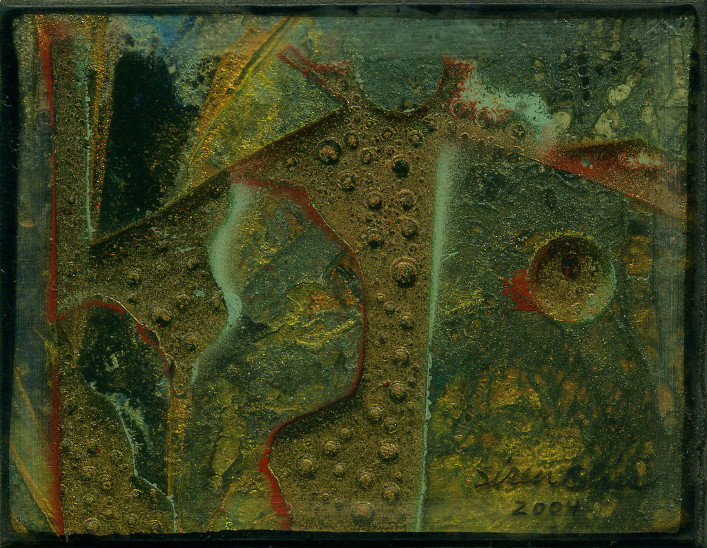 Acrylic and Lacquer on Wood Panel, 3.125in x 2.375in - 2004 